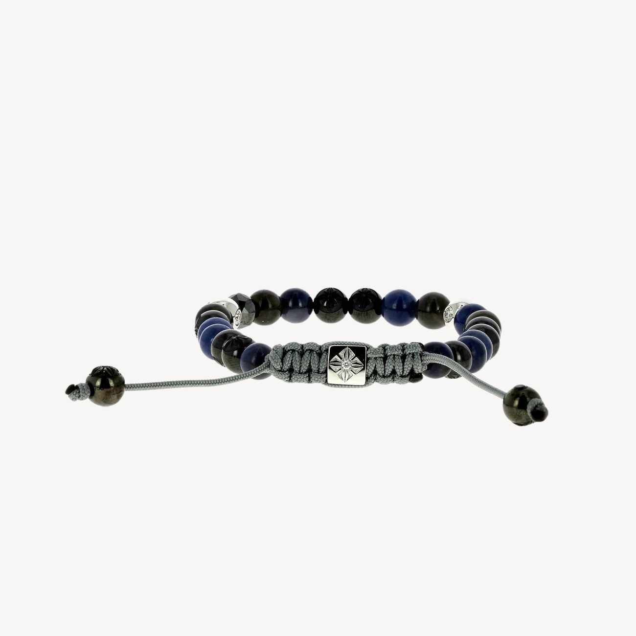 Bracelet Céramique Noire et Saphir Bleu