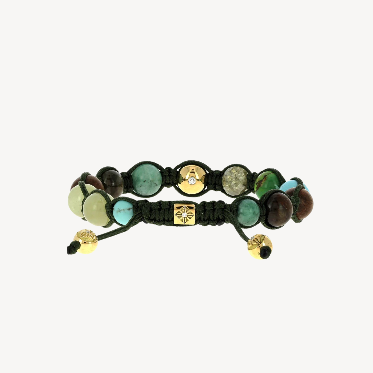 Armband aus grünem Türkis und grünem Saphir