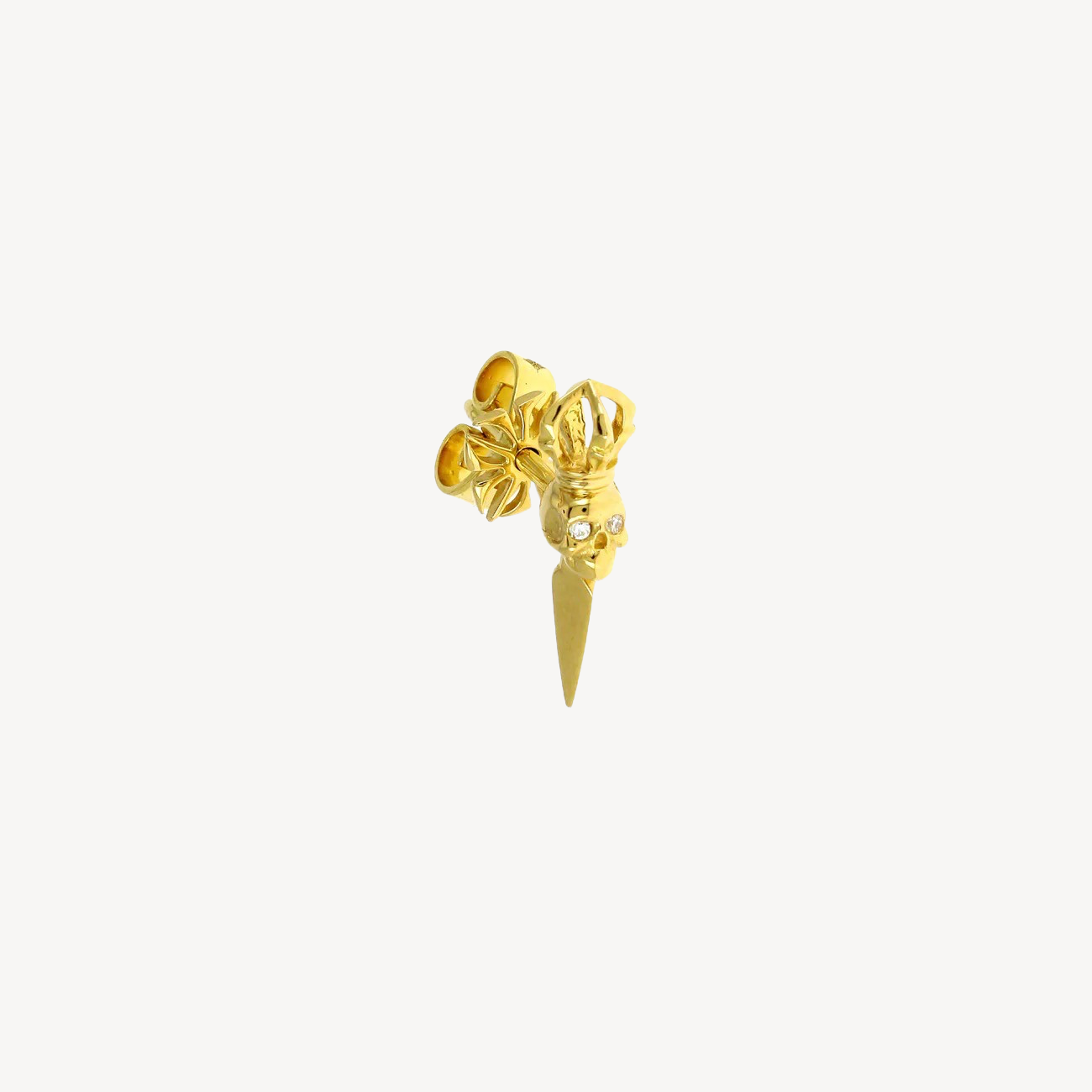 Totenkopf-Ohrring aus Gelbgold