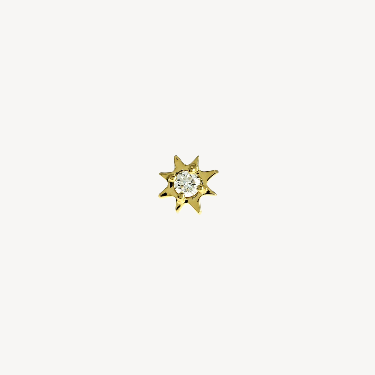 Stud Soleil Diamant Or Jaune