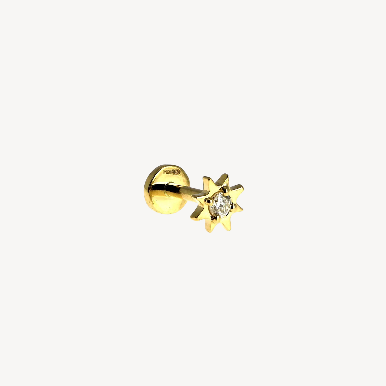 Yellow Gold Diamond Sun Stud