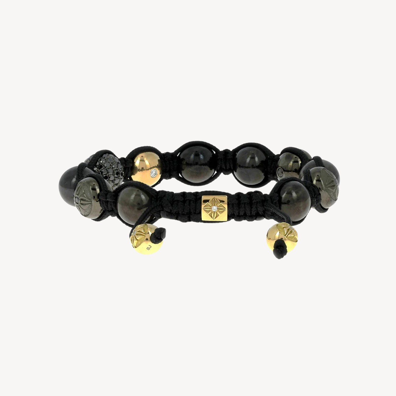 Black and White Diamonds Bracelet with Yellow Gold
