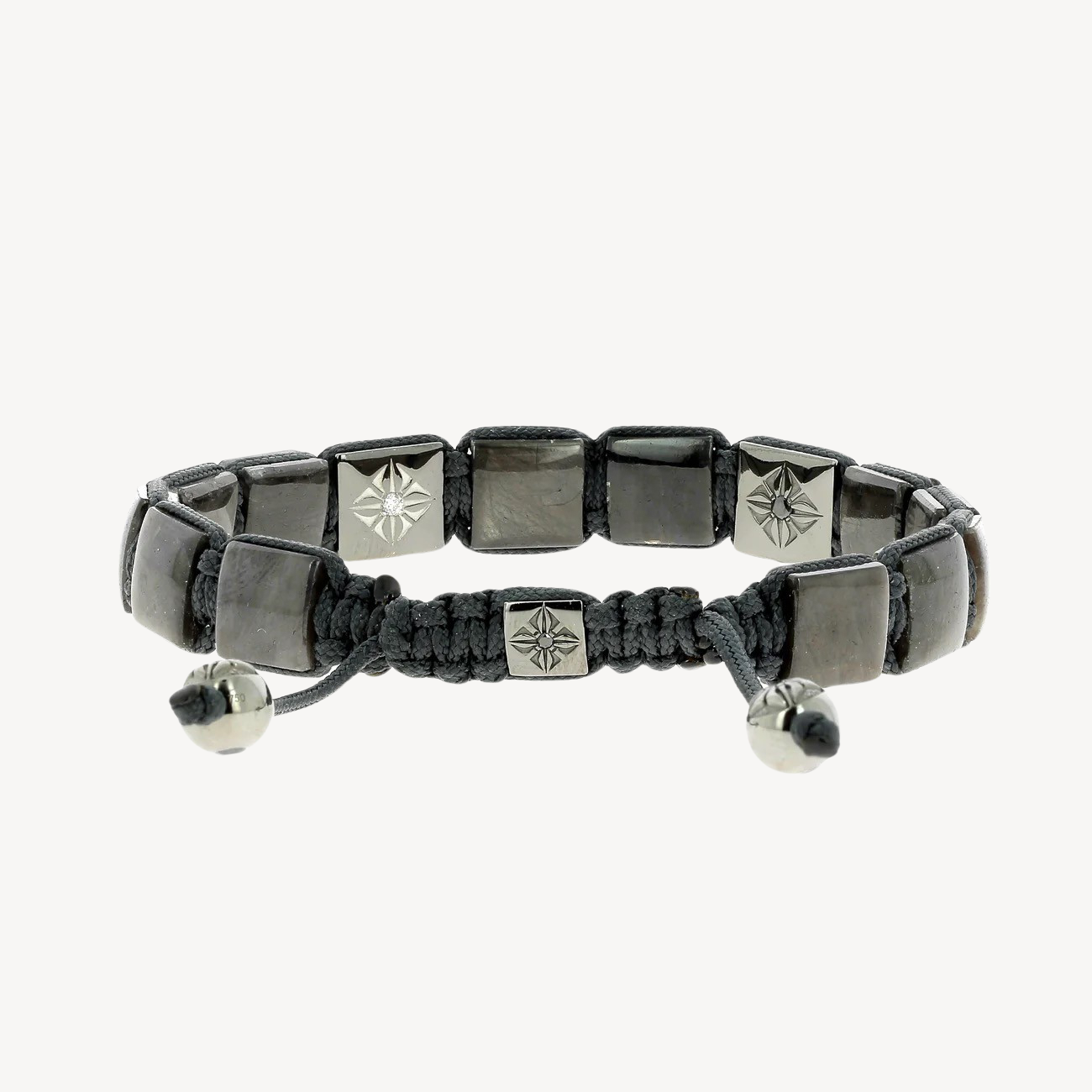 Pavé-Armband mit schwarzem Diamant und grauem Saphir