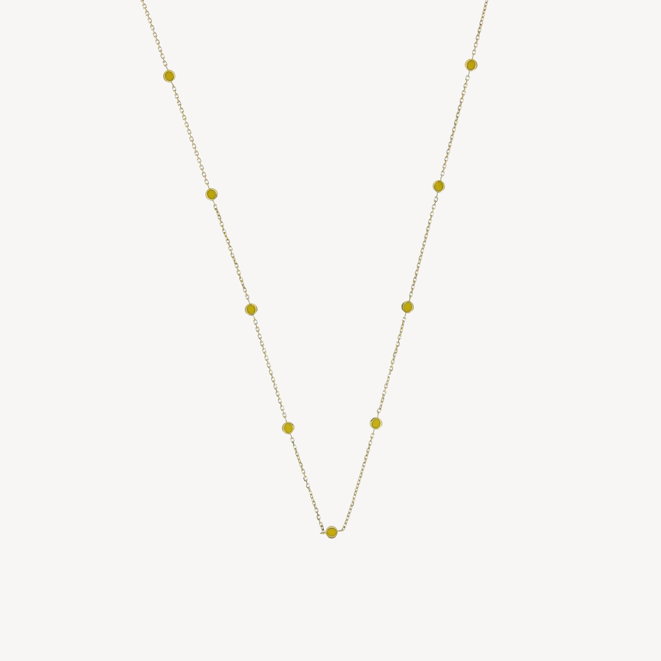 Emaillierte Ziele-Halskette mit gelben Diamanten