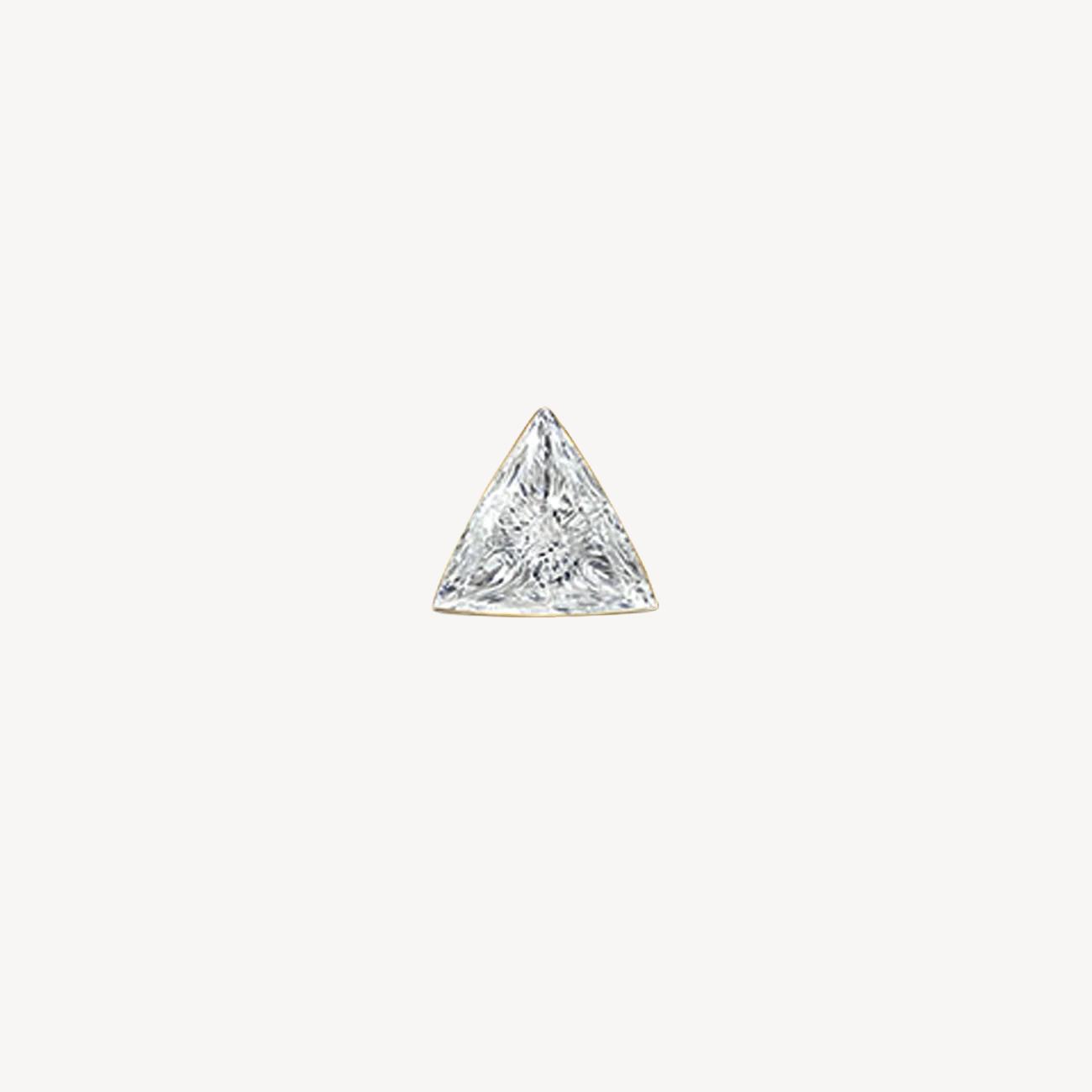 3mm Yellow Gold Invisible Triangle Stud
