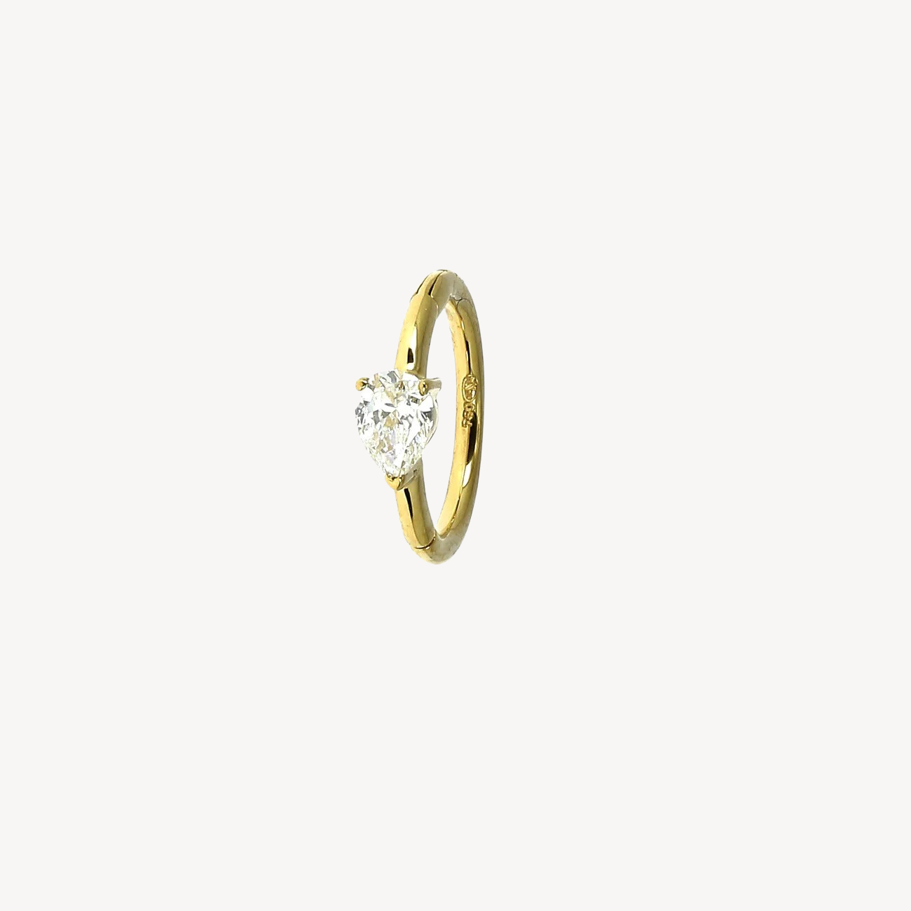 8mm Yellow Gold Pear 3.5x2.5mm Hoop