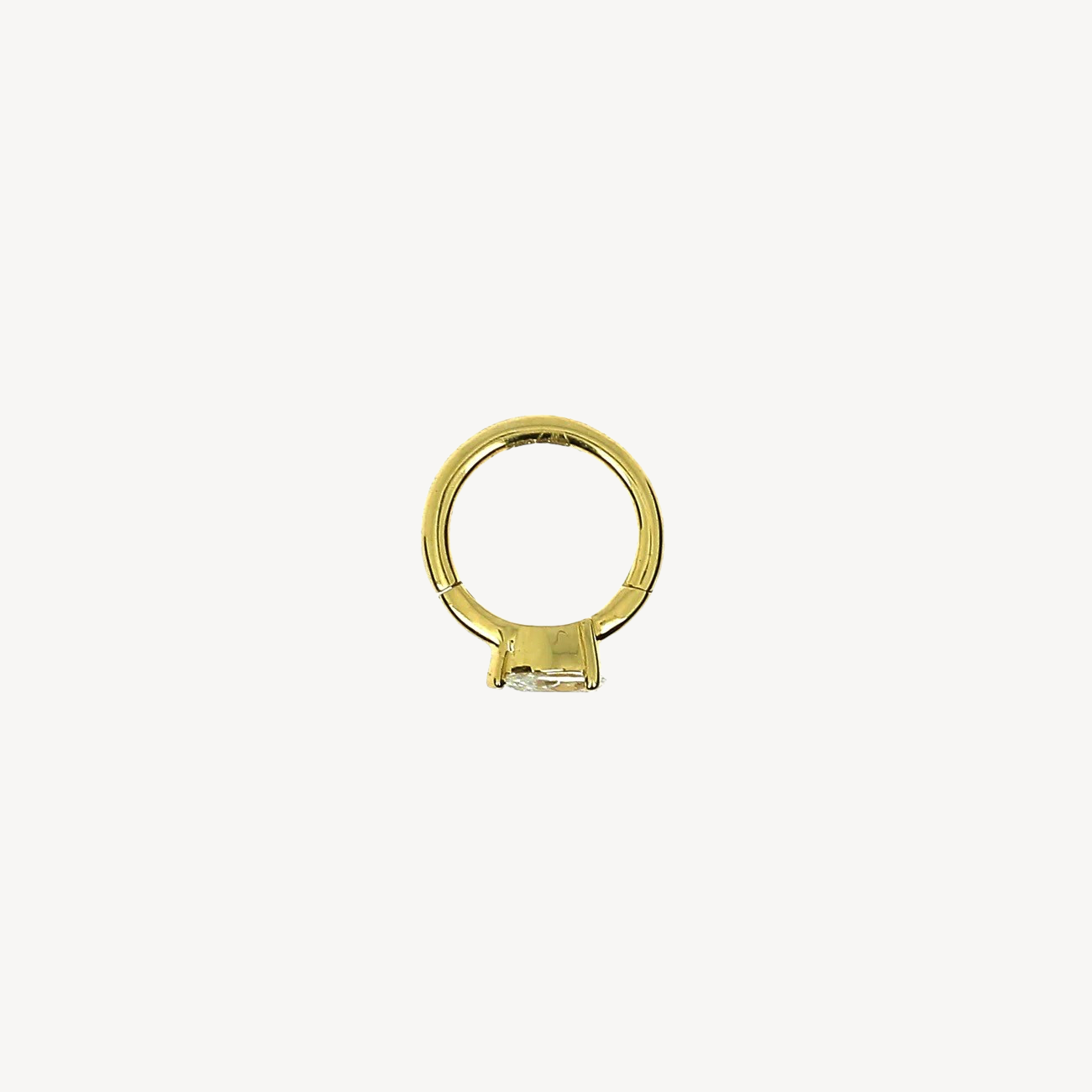 6.5mm Yellow Gold Pear 3.5x2.5mm Hoop