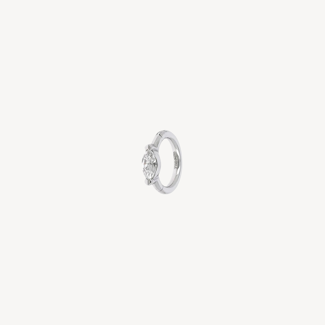 6.5mm White Gold Marquise 4.5x2mm Hoop