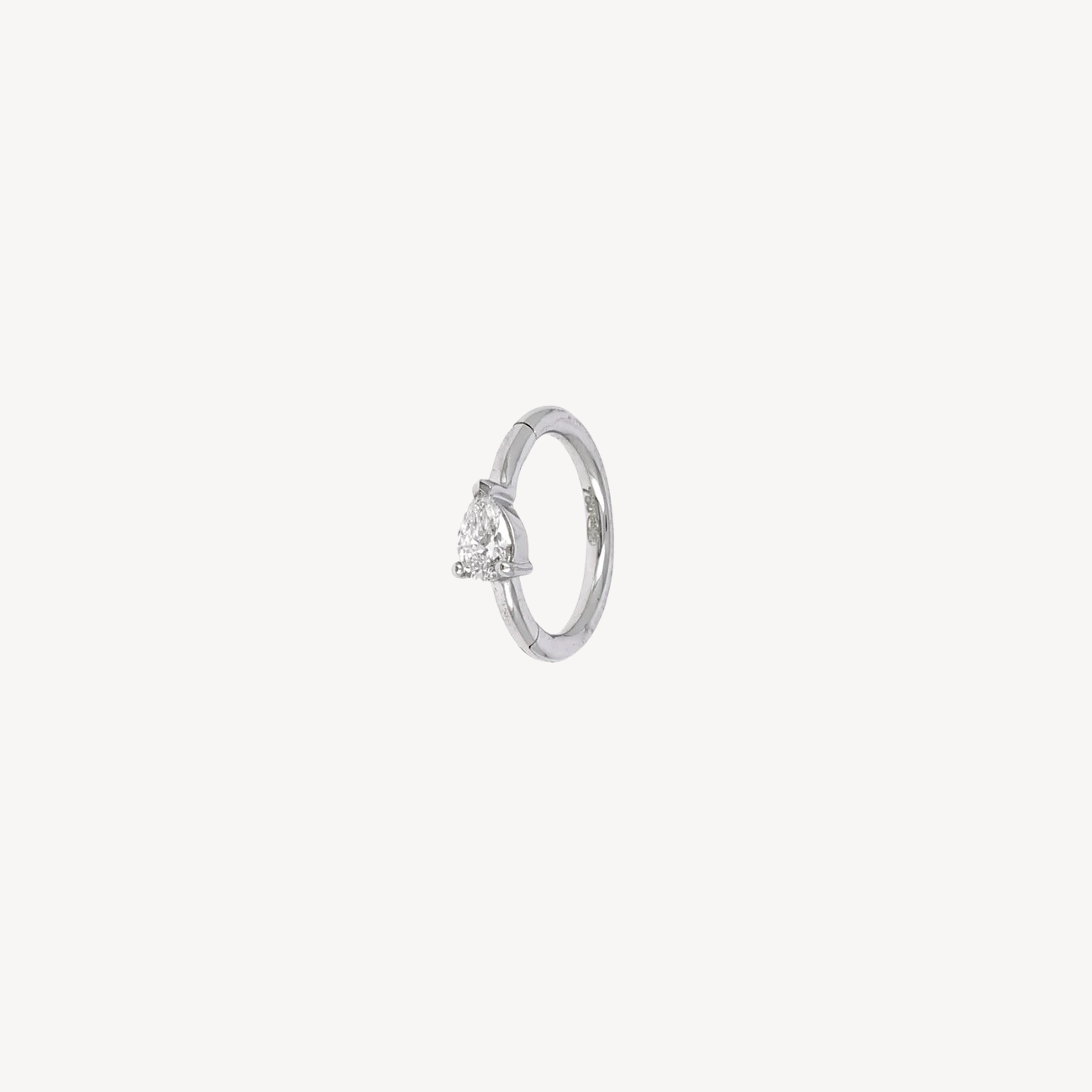 8mm White Gold Pear 3.5x2.5mm Hoop