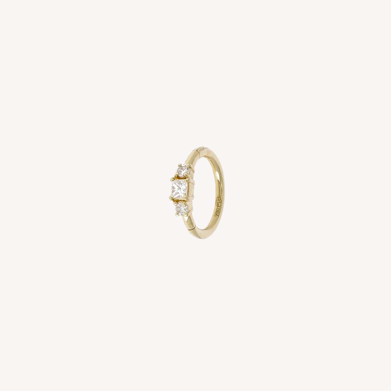 8mm Rose Gold and Diamonds 2x2mm Hoop