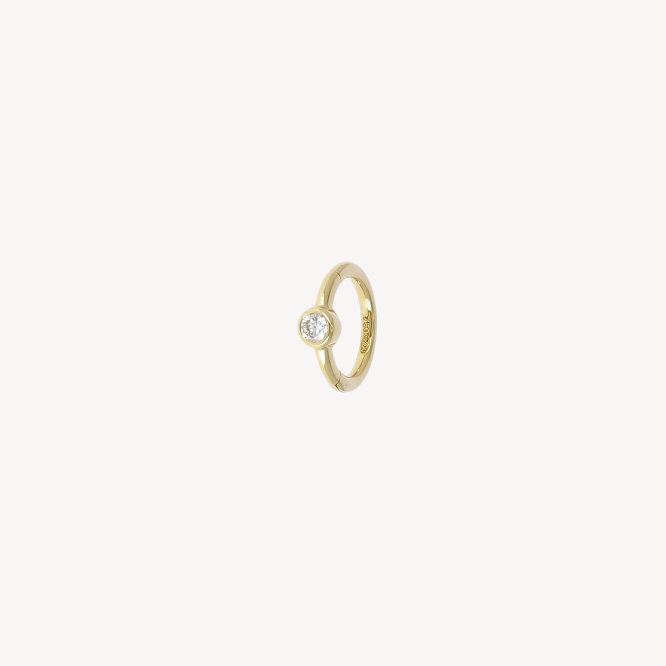 8mm Yellow Gold Diamond 2.5mm Hoop