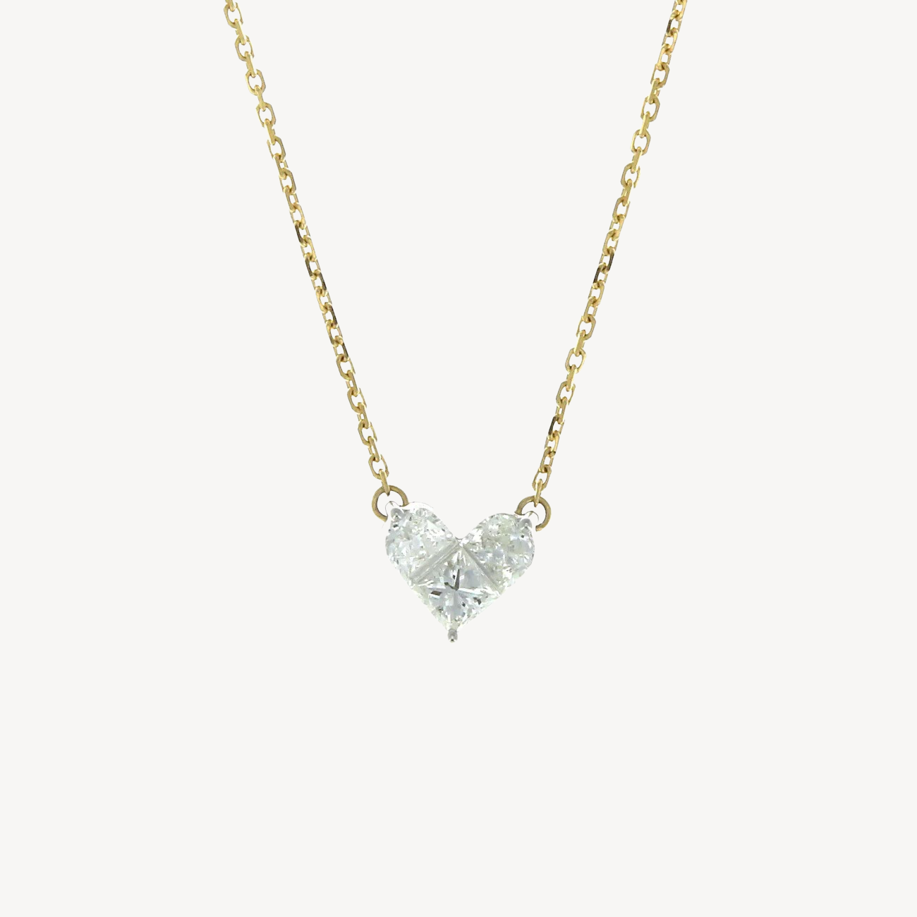Large Model Yellow Gold Heart Diamond Necklace