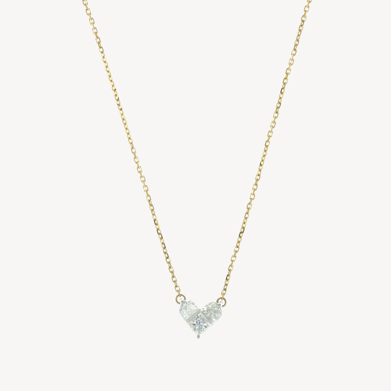 Large Model Yellow Gold Heart Diamond Necklace