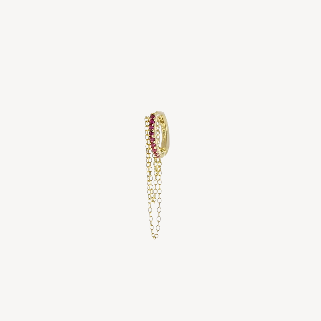 Ruby And Yellow Gold Earring