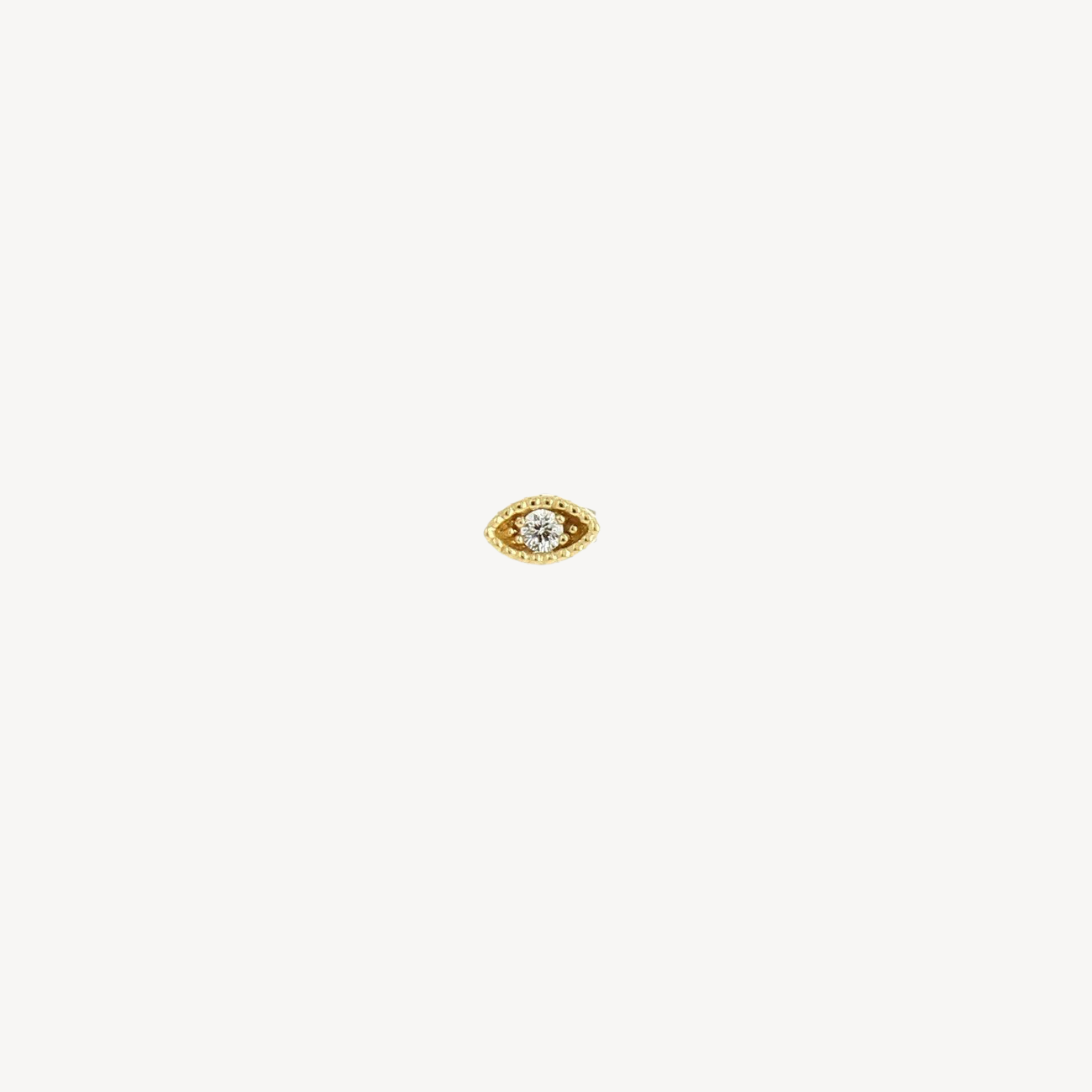 Diamond and Yellow Gold Eye Stud Earring