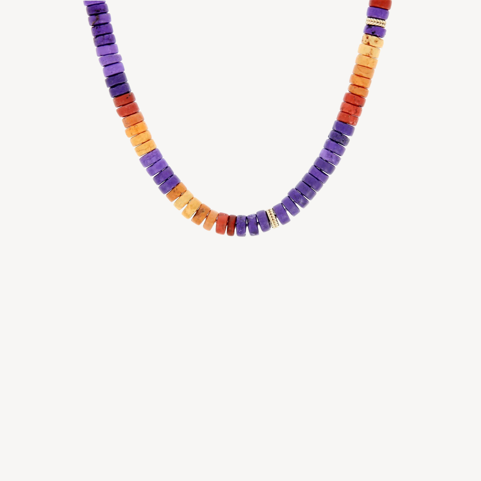 Purple, Red and Orange Beads Necklace