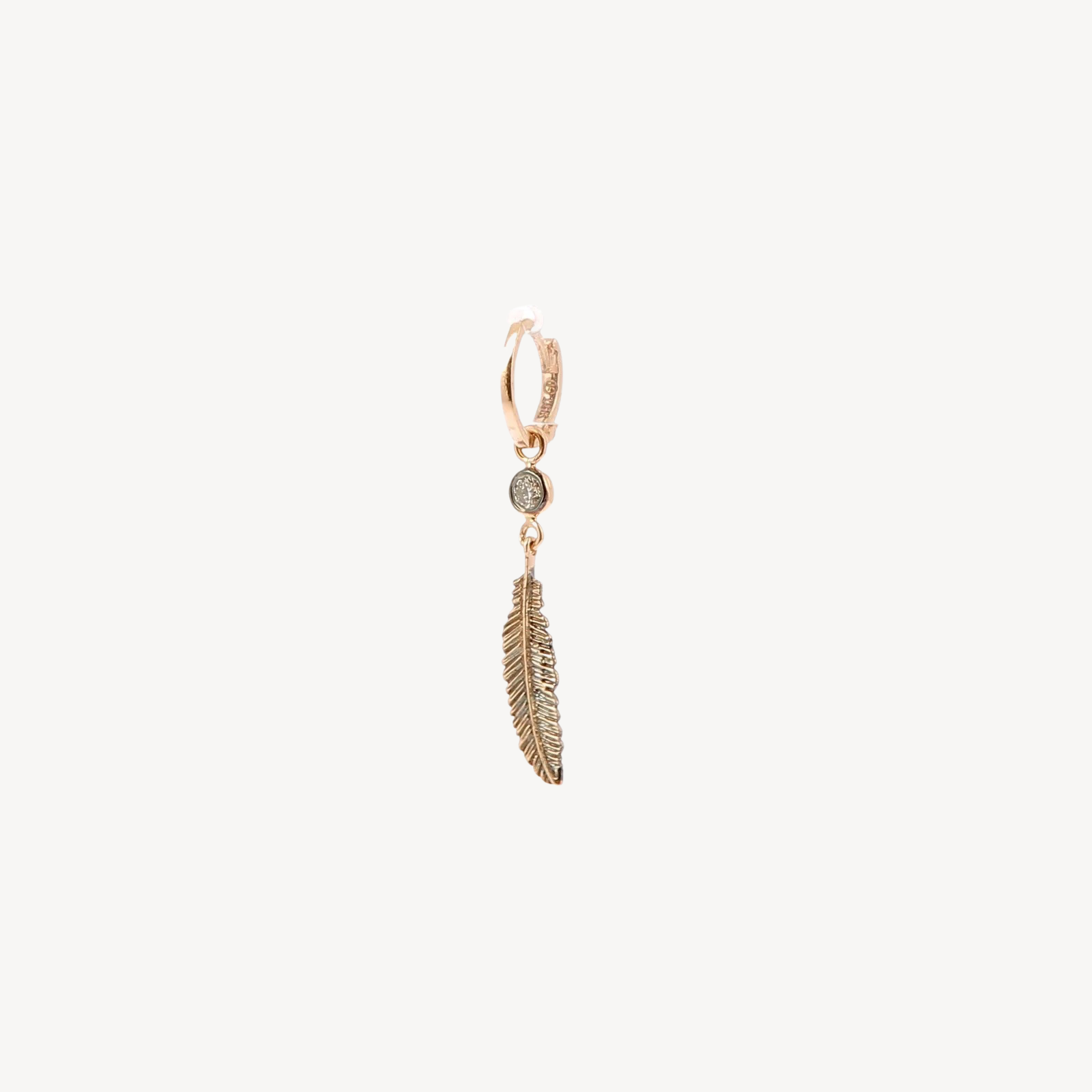 Champagne Diamond Feather Earring