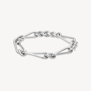 Unity-Panzergliederarmband aus Silber, groß