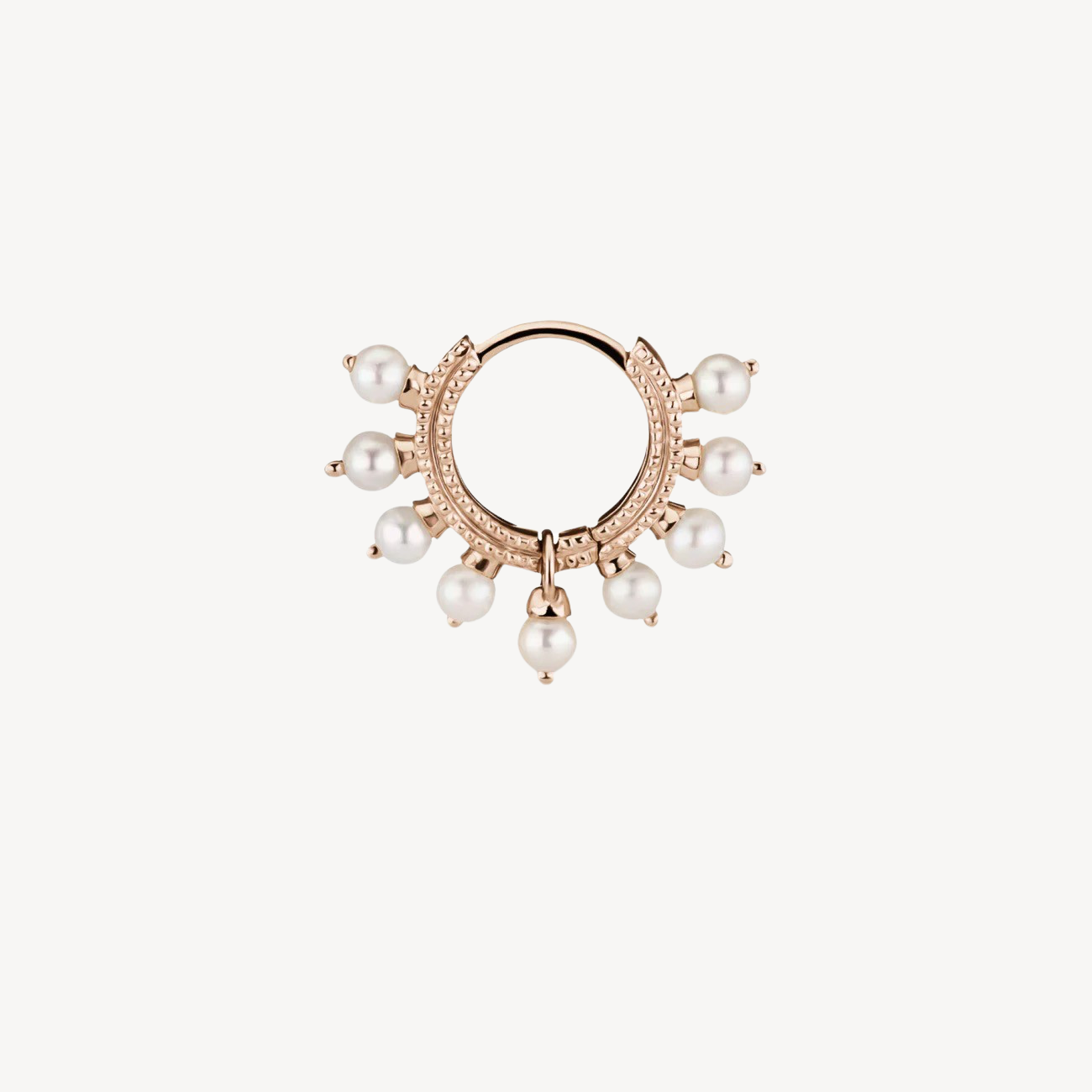 6.5mm Rose Gold Sun of Pearls Earring