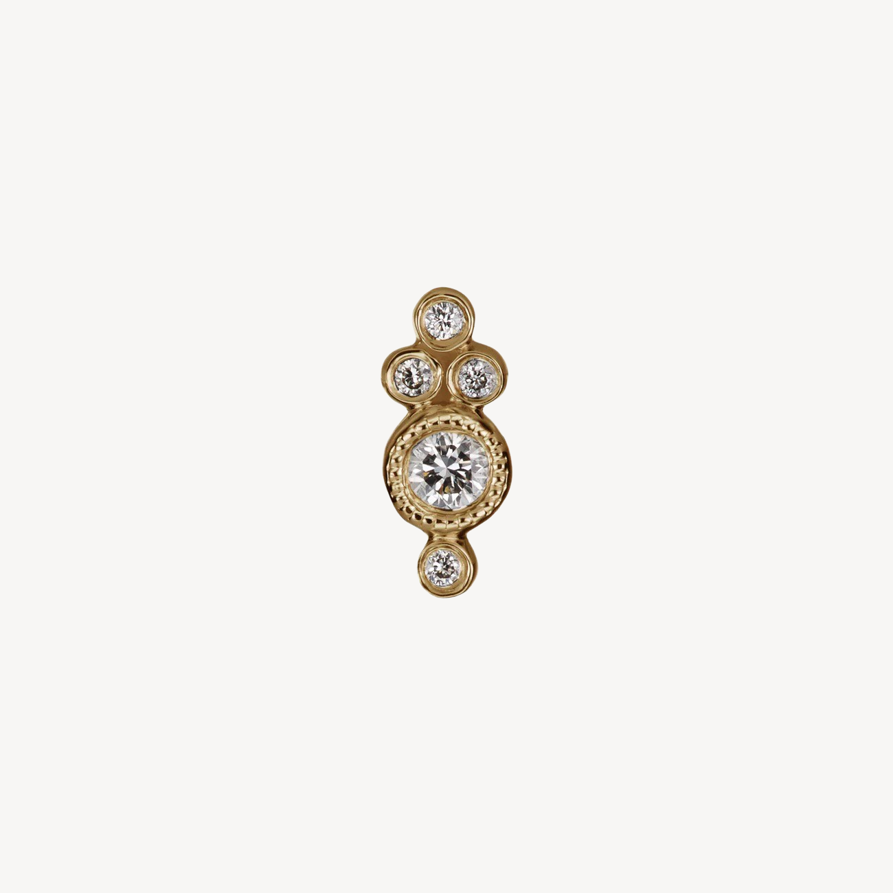 Trinity Yellow Gold Four Diamond Stud