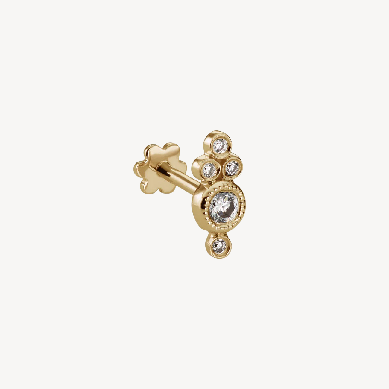 Boucle d'oreille Five Diamond Trinity Threaded