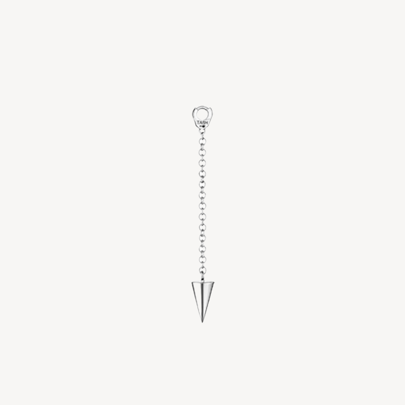 Charm Pendulum with Short Spike Or Blanc