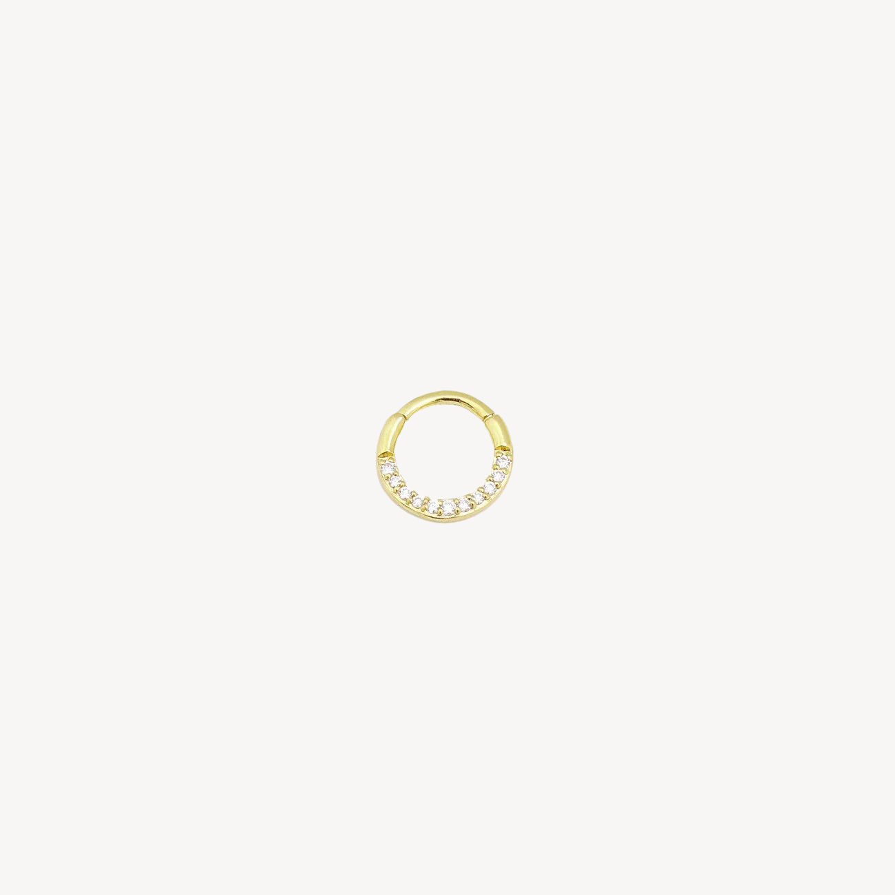 6.5mm Line Diamonds Yellow Gold Flat Hoop 