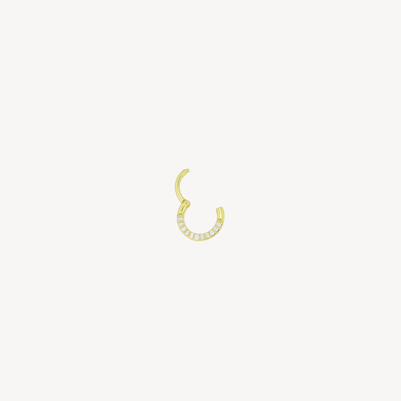 6.5mm Line Diamonds Yellow Gold Flat Hoop 