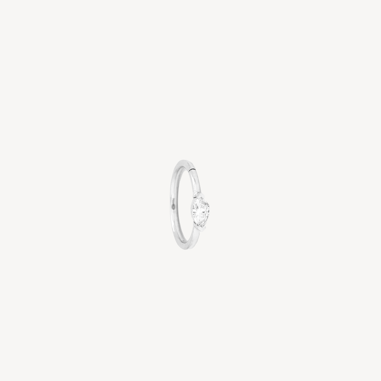 11mm Marquise 4.5x2mm Diamonds White Gold Hoop