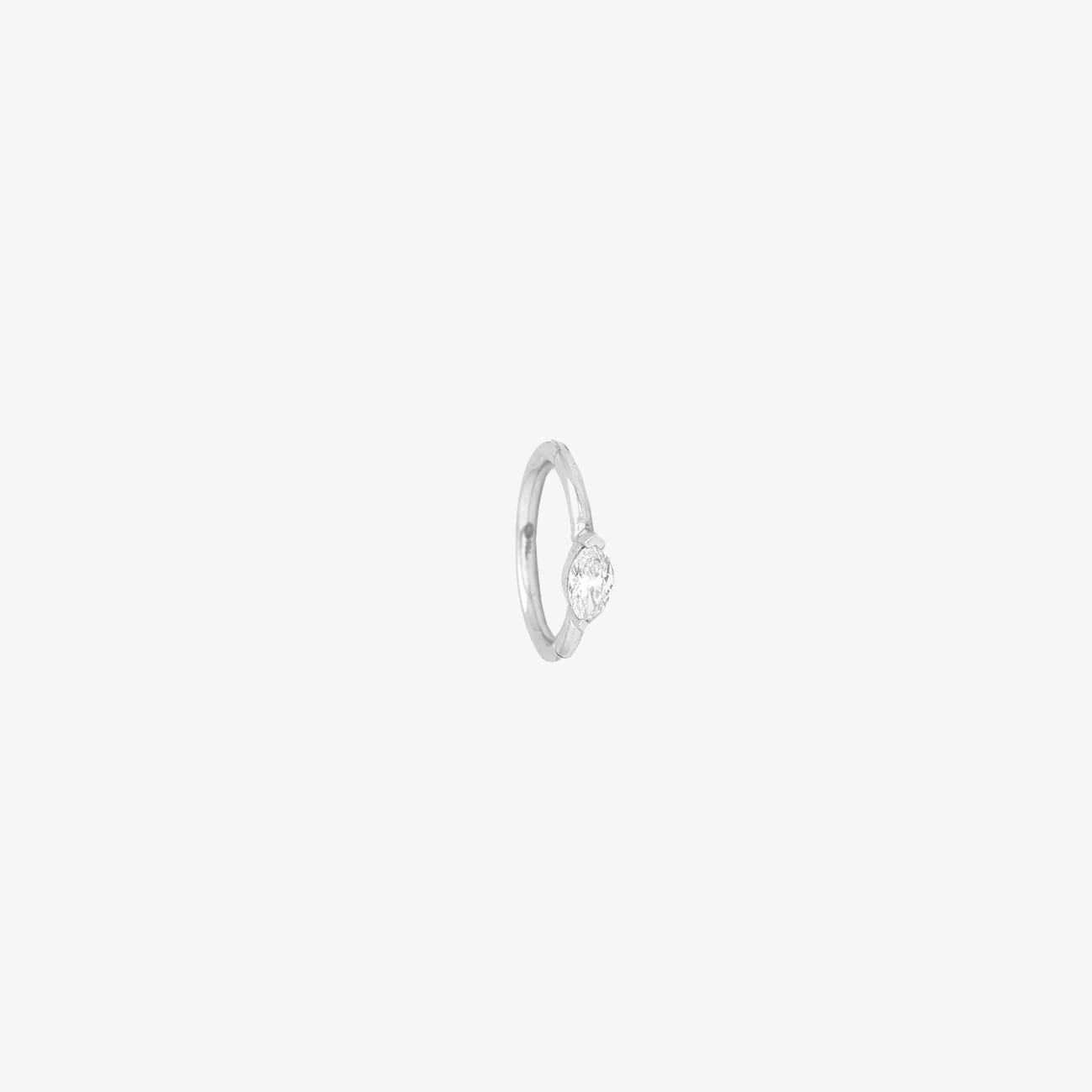 9.5mm Marquise 4.5x2mm Diamonds White Gold Hoop