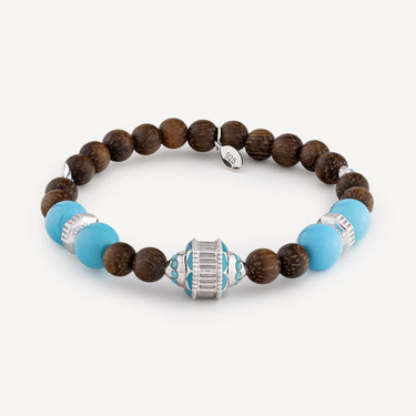 Bracelet Jaya Bois Turquoises Argent