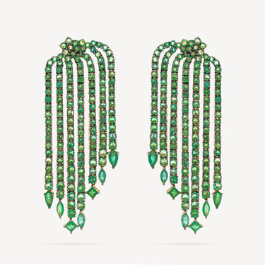 Boucles d'oreille Emeraude Fringe