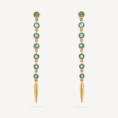 Boucles d'Oreille Emeraude Linear Spike Drop