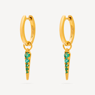 Boucles d'Oreilles Emerald Diamond Pave Spike