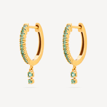 Boucles d'Oreilles Emerald Petite Double Drip