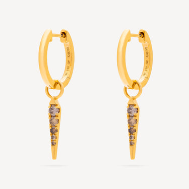 Boucles d'Oreilles Fancy Color Diamond Pave Spike
