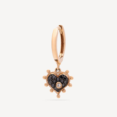 Boucle d'Oreille Heart Diamants Noirs