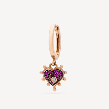 Pink Sapphire Heart Earring