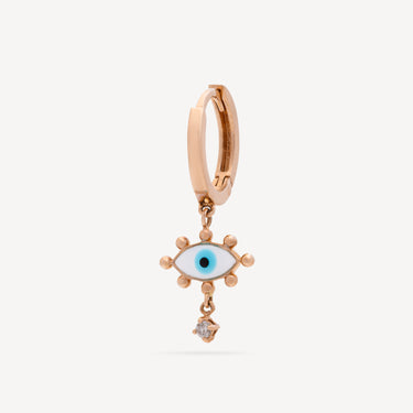 Boucle d'Oreille Evil Eye Diamants Email