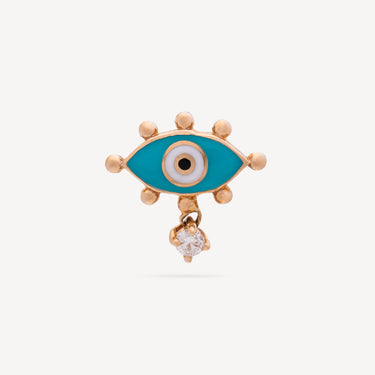 Turquoise Enamel Evil Eye Earring