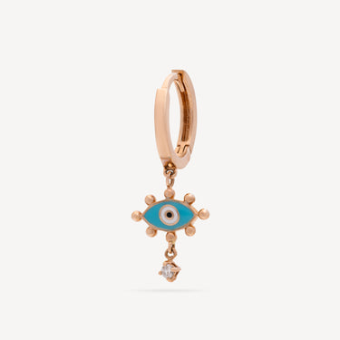 Turquoise Enamel Evil Eye Earring