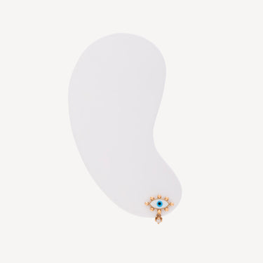 White Enamel Evil Eye Earring