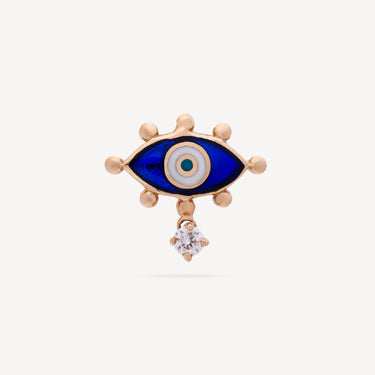 Blue Enamel Evil Eye Earring