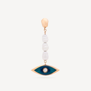 Evil Eye Pearl Earring