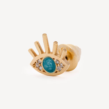 Boucle d'Oreille Blue Eyelet Diamants