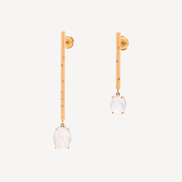 Boucles d'Oreilles Perlées Pierre de lune
