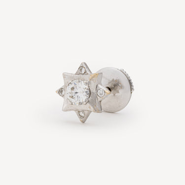 Stud Large Star Or Blanc