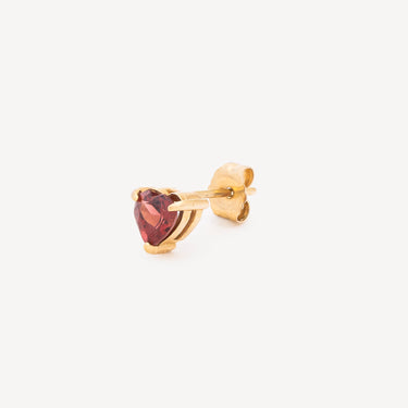 Boucle d'oreille Heart Grenat