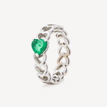 Bague solitaire Heart Emeraude