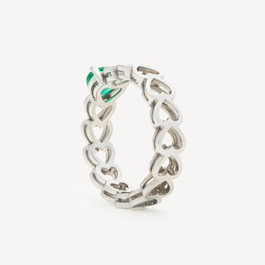 Bague solitaire Heart Emeraude